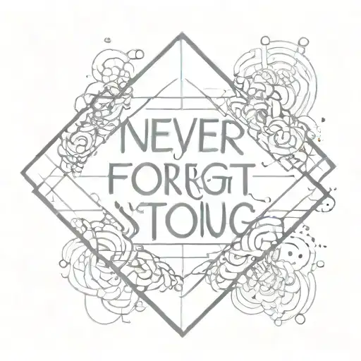 Never Forget You Are Strong Lettering Geometry Style
