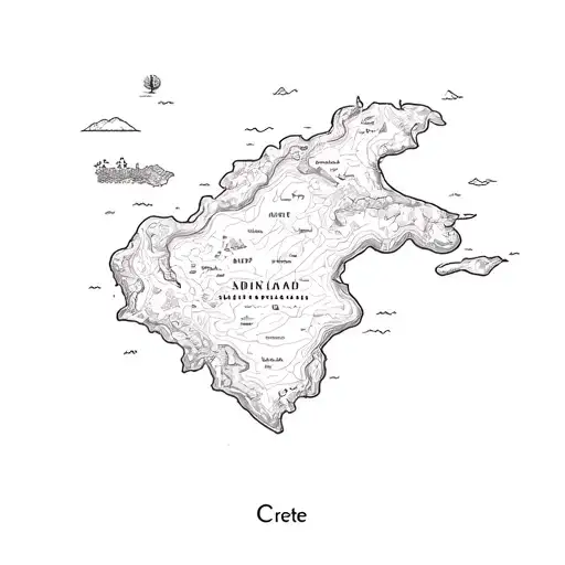 Crete Island Map Outline