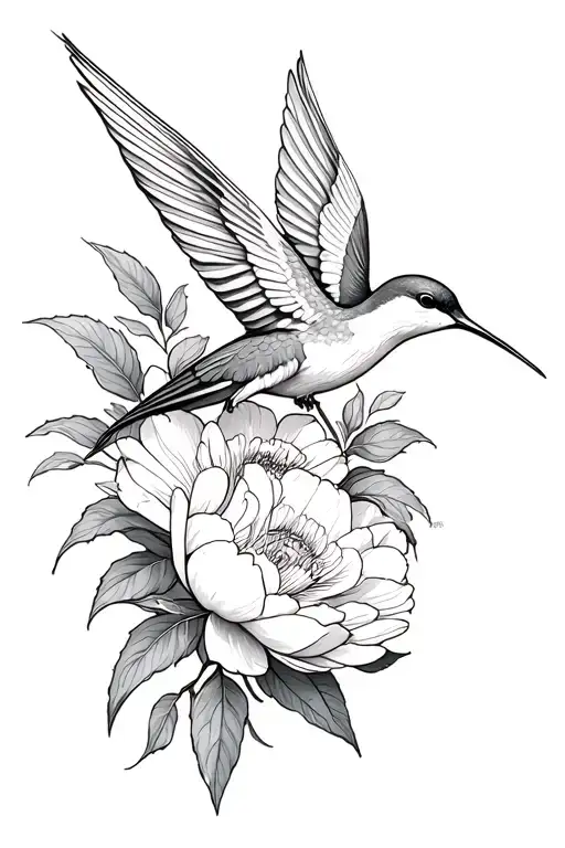 Colibri And Peonys