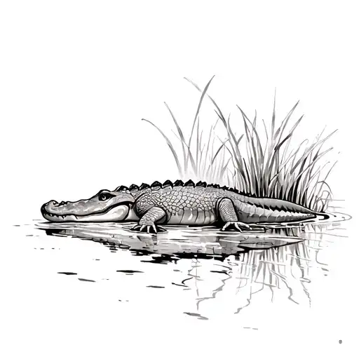 Gator In Swamp