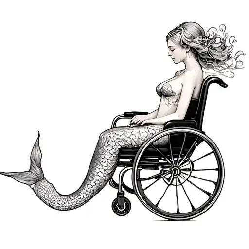 Kintsugi Wheelchair Mermaid Sitting