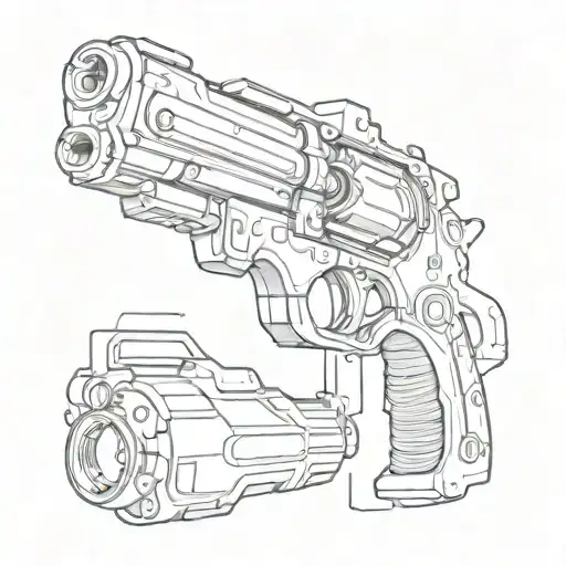 Big Guns Outline Drawing