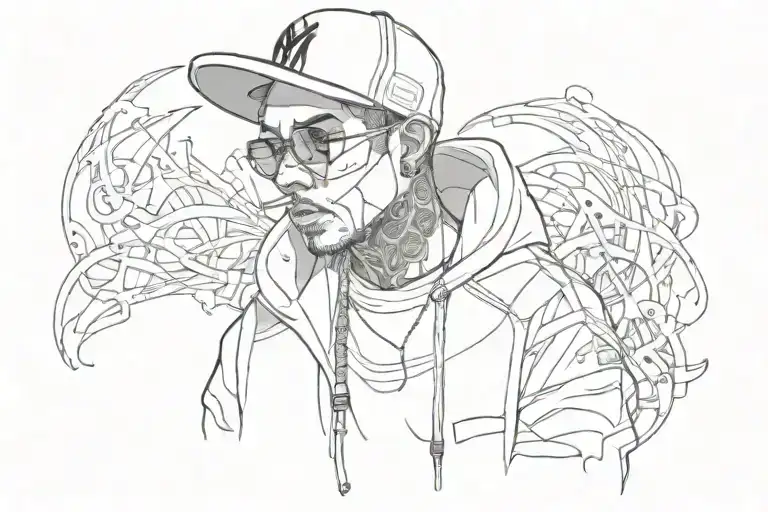 Grim Rapper Wearing Streetwear