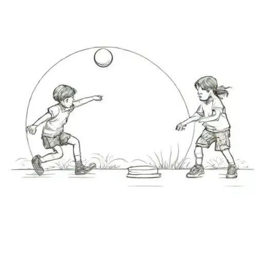 A Boy And Girl Playing Frisbee In A Park