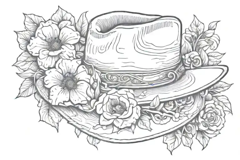 Cowboy Hat With Flowers Growing Inside