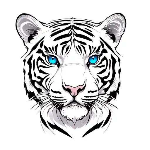 White Tiger With Blue Eyes