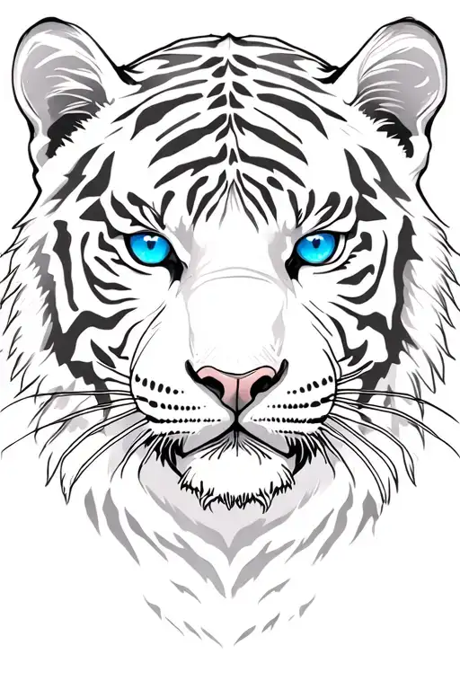 White Tiger With Blue Eyes