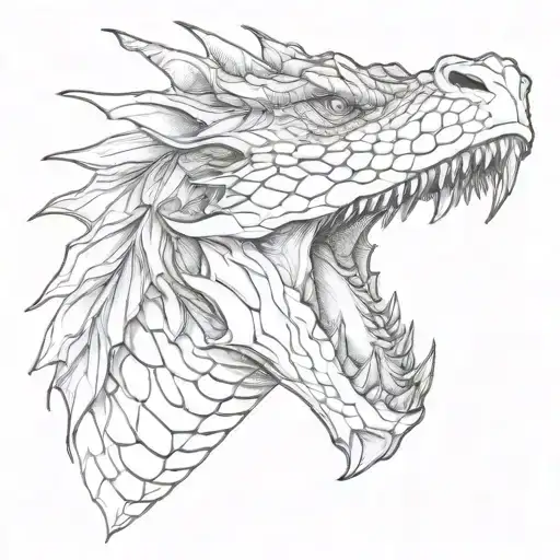 Sketch Of A Gentle Dragon For A Woman