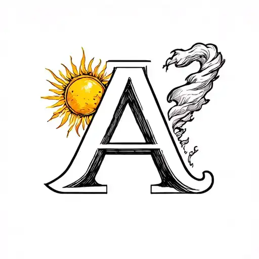 The Letter A That Has Sunny On One Side And Stormy On The Other
