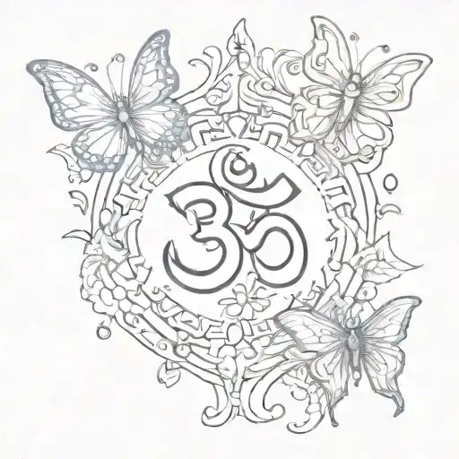 Om With Butterflies