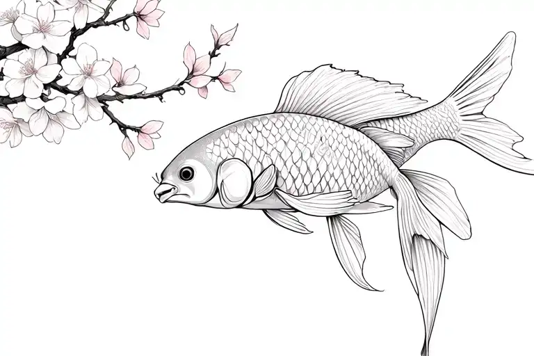 Gemini Cherry Blossom With Koi Fish Transforming