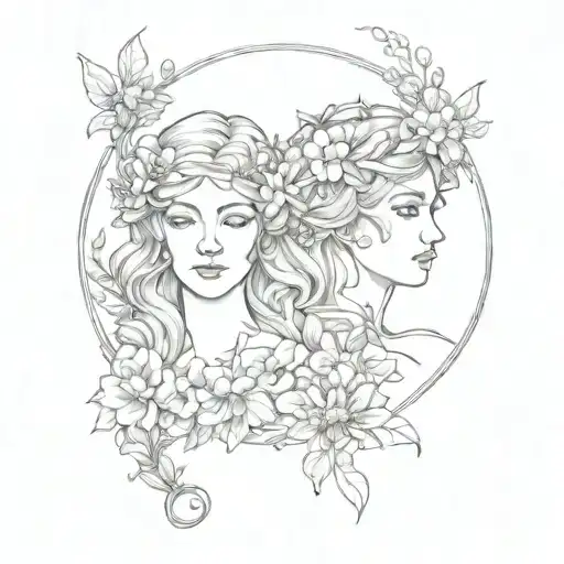 Gentle Zodiac Sign Gemini With Flora