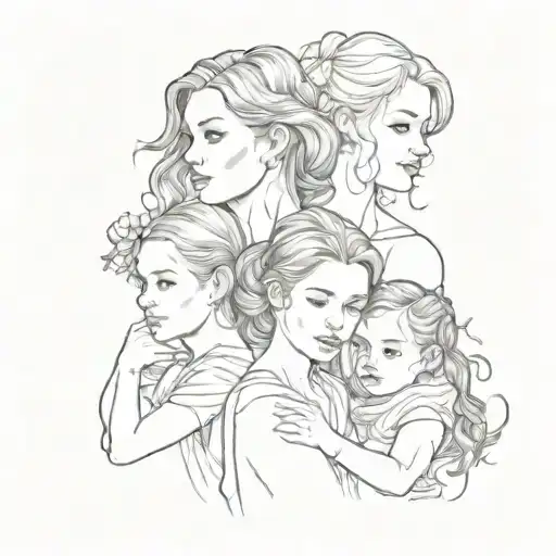 Mom And Two Daughters