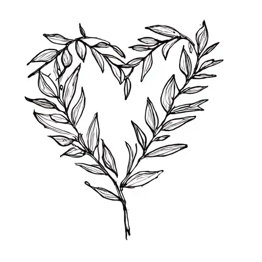 Olive Branch And Heart Shape