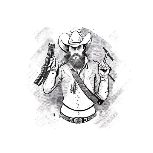 Cowboy With Guns On Playing Card