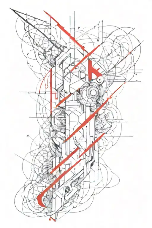 Abstraction Around Forearm With Red Elements