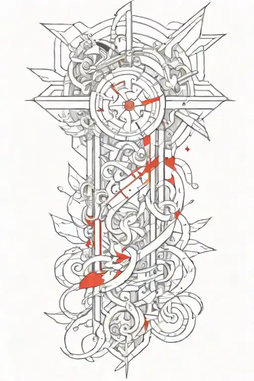Around The Forearm With Red Elements