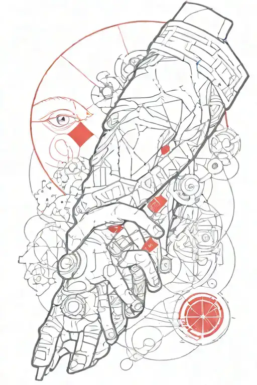 Introvert Around Forearm With Red Elements