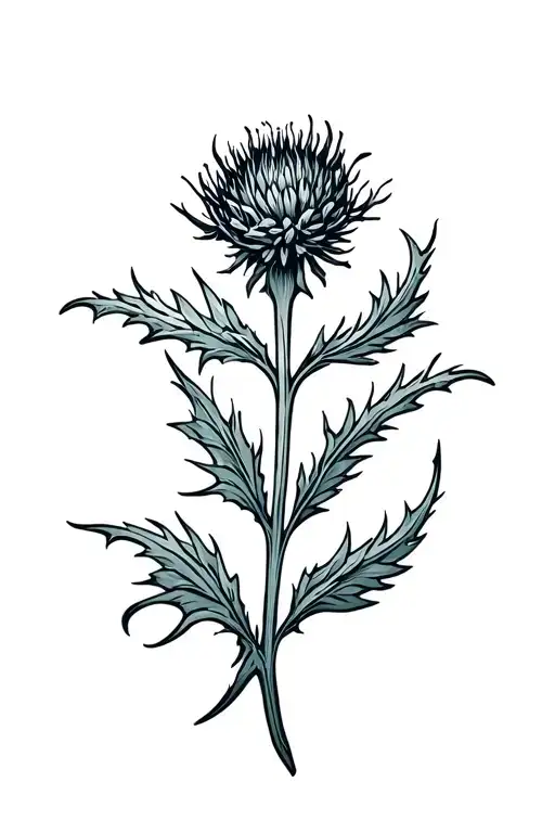 Scottish Thistle Flower With Celtic Accent