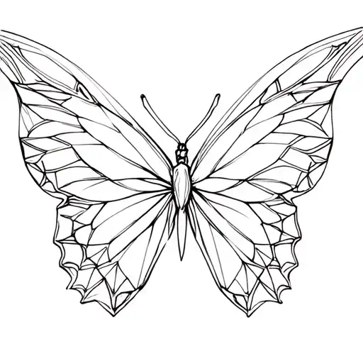 Geometric Tattoo Style Butterfly