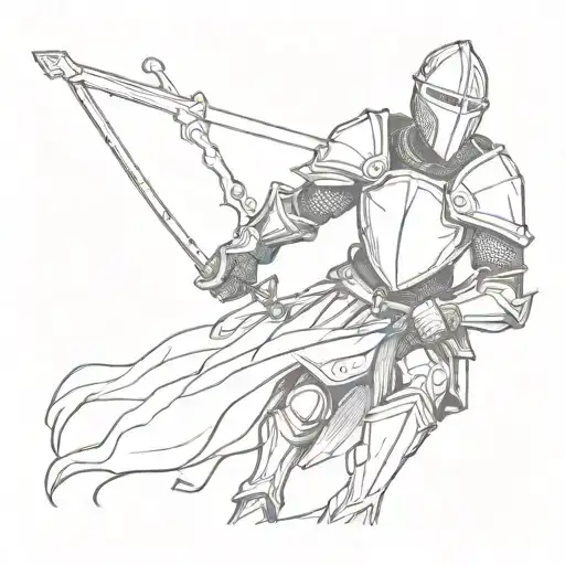 Simple Knight Holding A Sword