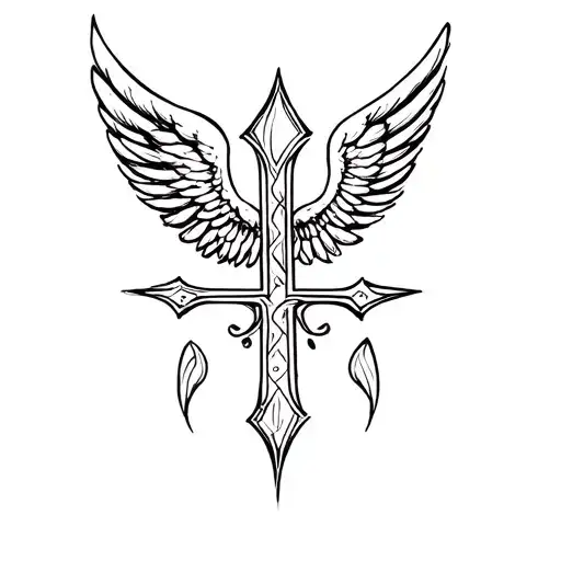 Small Cross And Wings