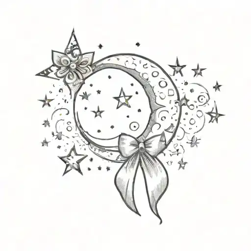 Moon With Stars And A Bow