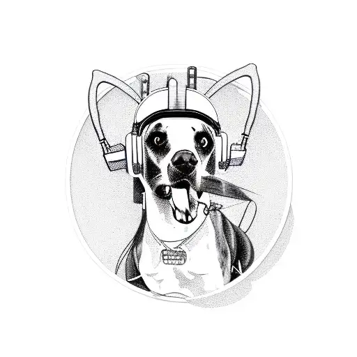 A Sound Engineer Mixing Music With A Dog As The Dj