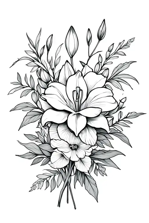 Fleur -De -Lily And Peony Bouquet