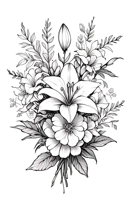 Fleur -De -Lily And Peony Bouquet