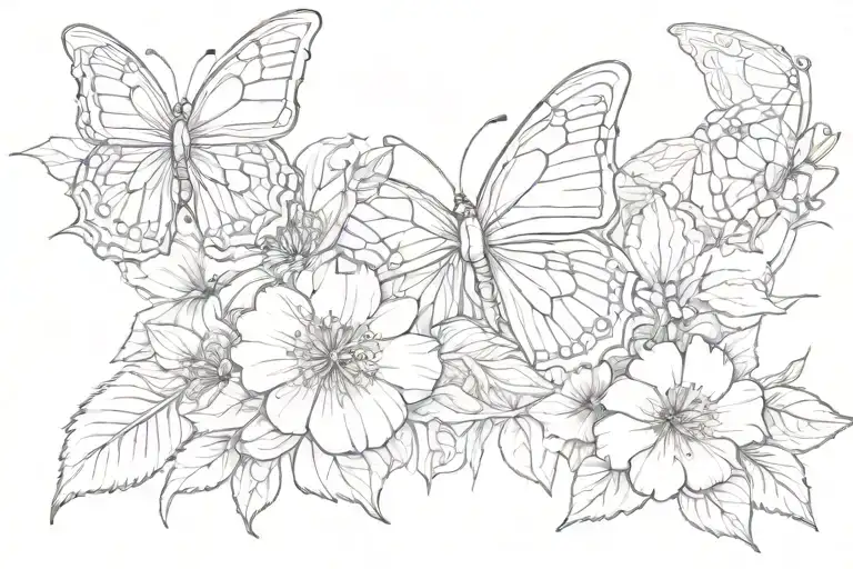 November Birth Flower With Butterfly