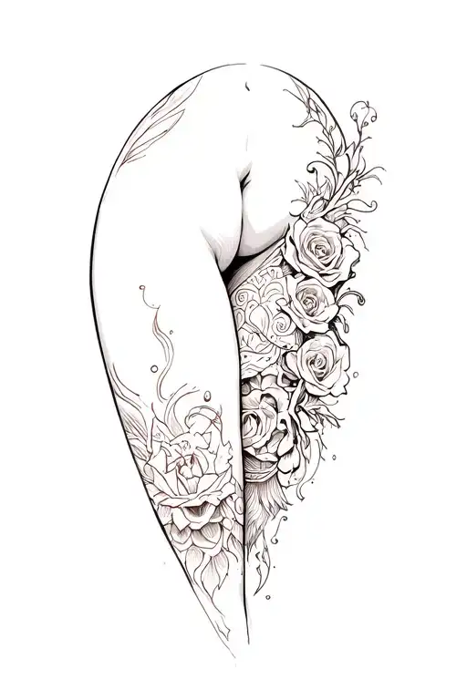 Thigh Tattoo Gothic Inspired