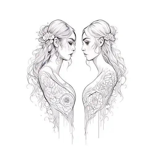Double Set Back Dermals With Tattoo Design