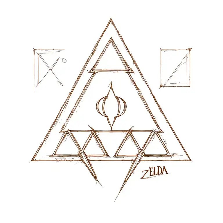Legend Of Zelda Triforce With Initials Engraved