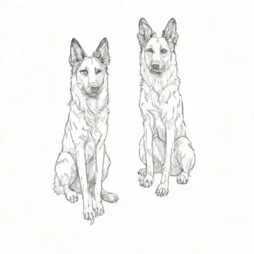 Two Belgian Shepherd Dogs