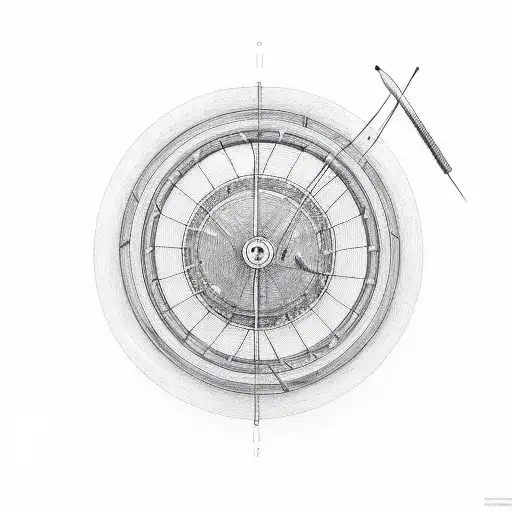 A Road Bike Wheel Intertwined With Guitar Strings