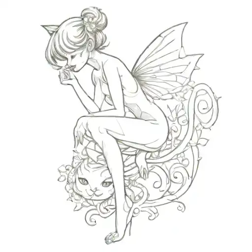 Tiny Nude Pixie On Tip Toes Dainty With Kitty