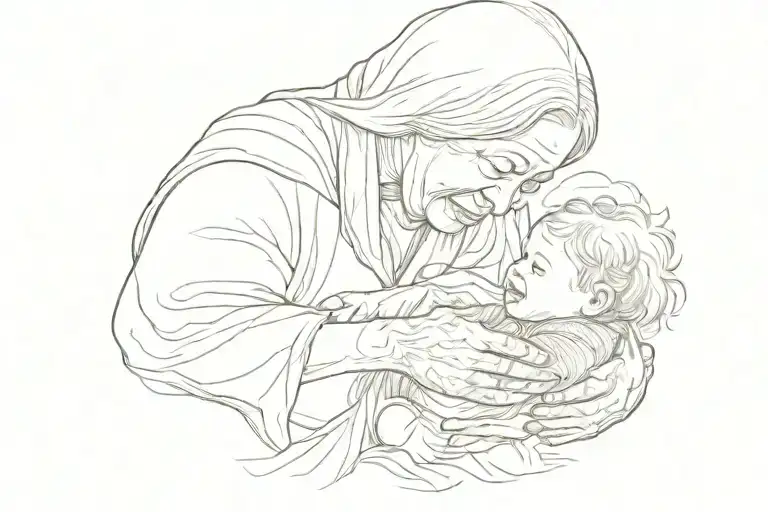 Grandmother Holding Her Grandchild's Hand