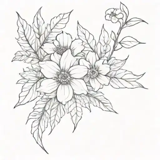 Flowers And Leaves Growing Inside