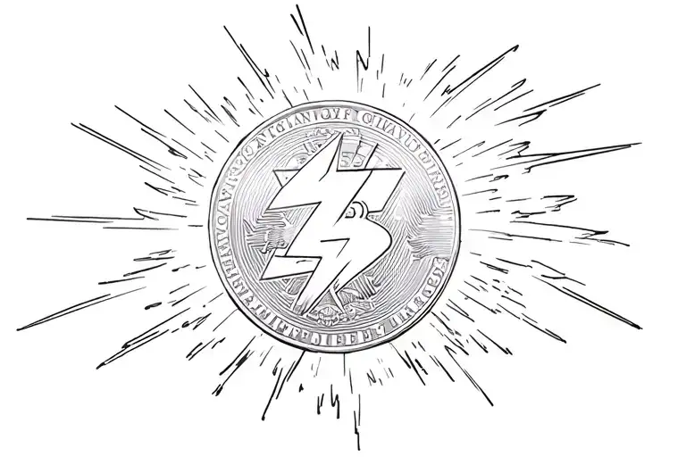Hercules Thunder Bolt Coin In Front Of A Thunder Storm