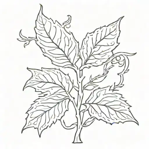 Tattoo With Cottonwood Leaf In A Celtic Linework Design