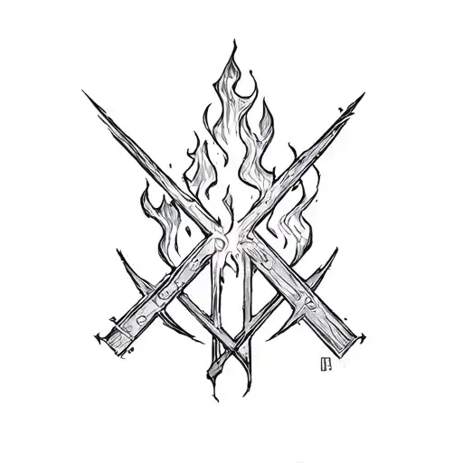 Rammstein Logo Fire