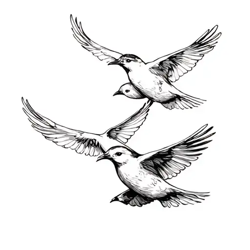 Birds Flying Together