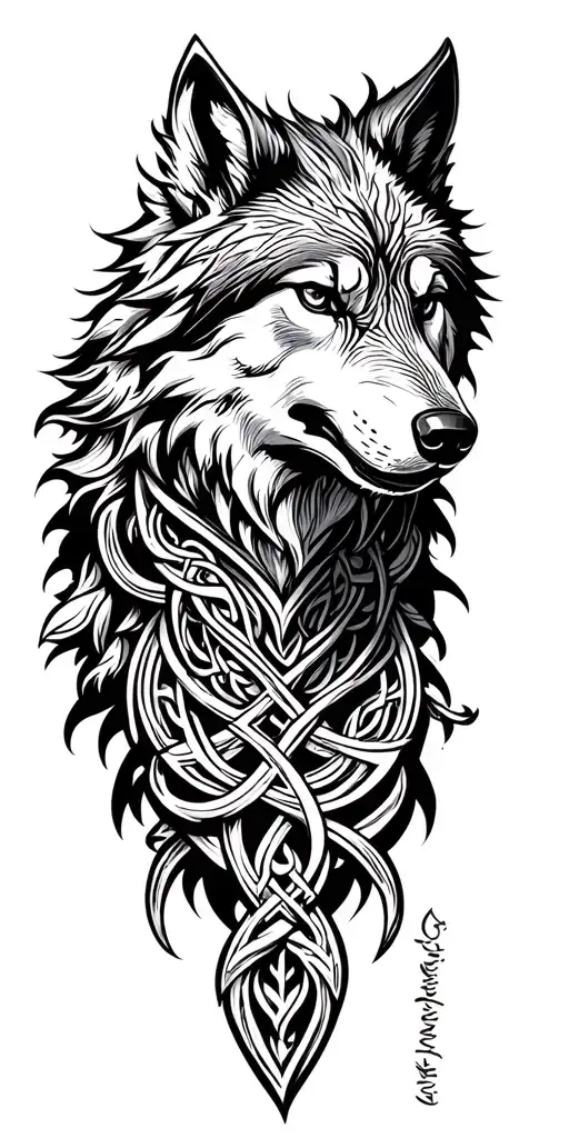 Celtic Wolf With Amour