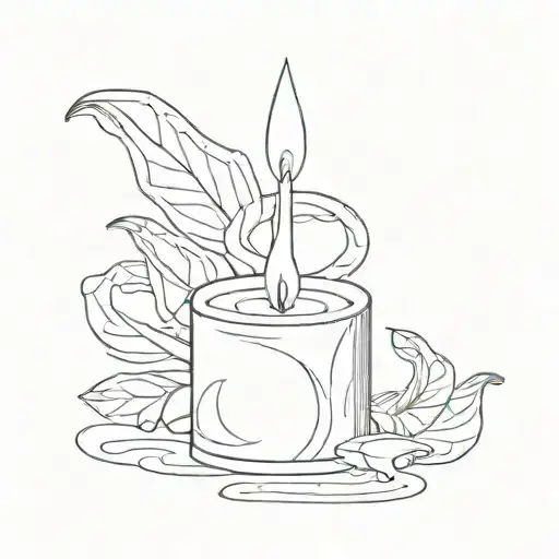 Minimalist Candle With The Letter W Hidden Between A Flame