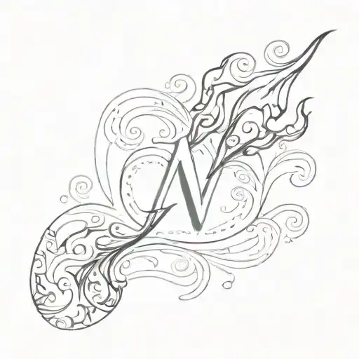 Minimalist Flame With The Letter W Hidden Between The Flame