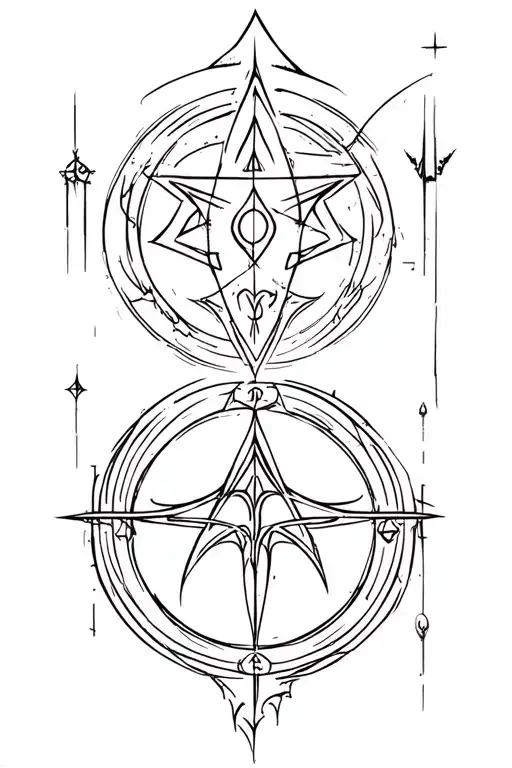 Latvian Pagan Symbols In A Straight Line Surrounded By Cybersigilism