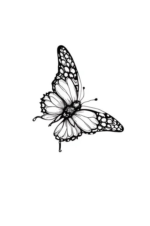 Small Black Floral Butterfly