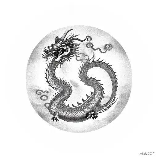 Chinese Dragon In A Circle