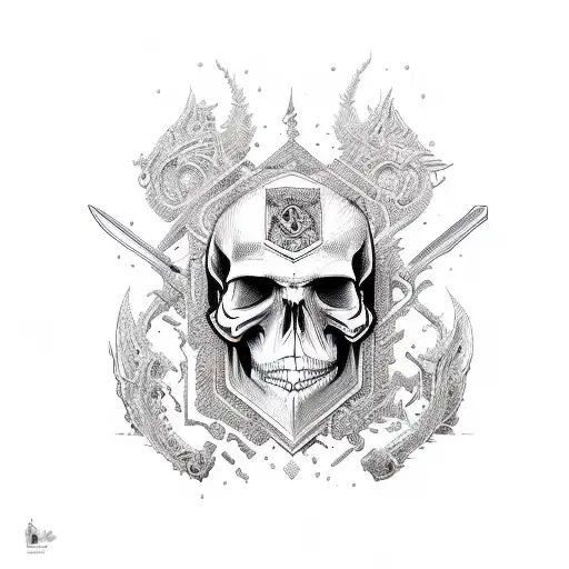 Skull With Knife